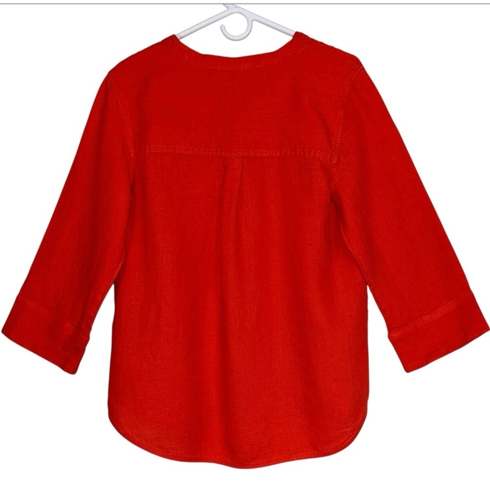 J.Crew 100% Linen Tunic Shirt In Brilliant Sunset - Picture 4 of 9
